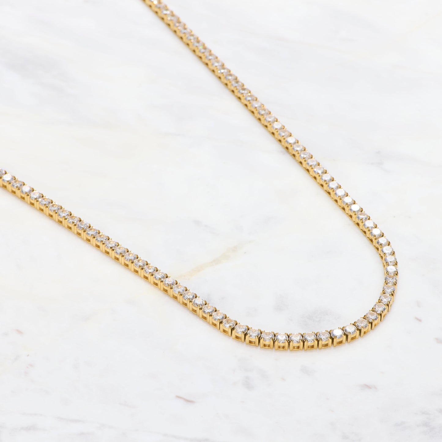 Iced Tennis Necklace - Gold Waverley jewellery