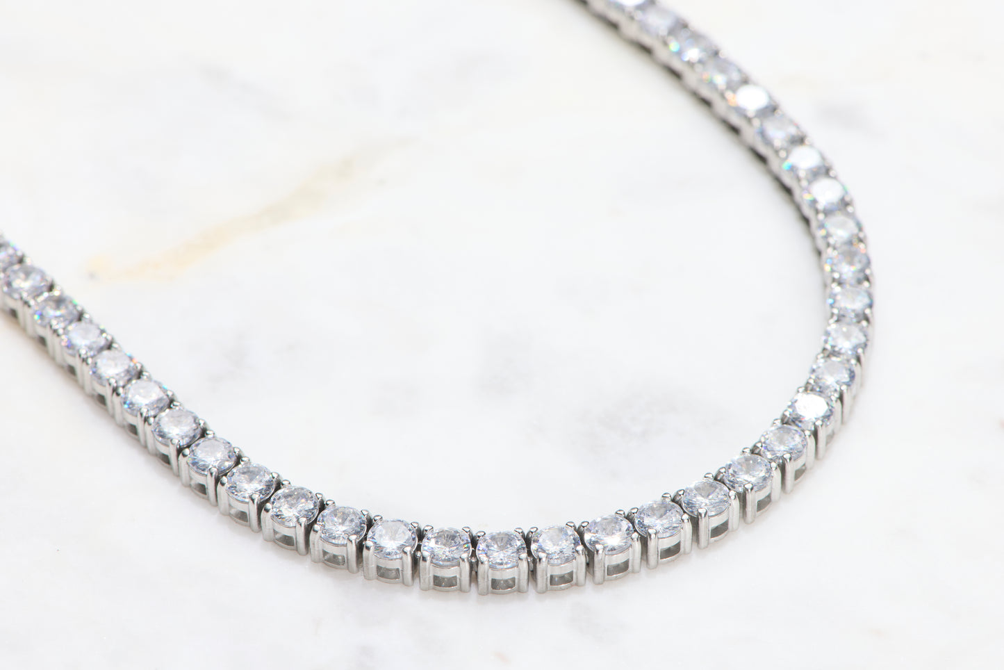 Iced Tennis Necklace - Silver Australia