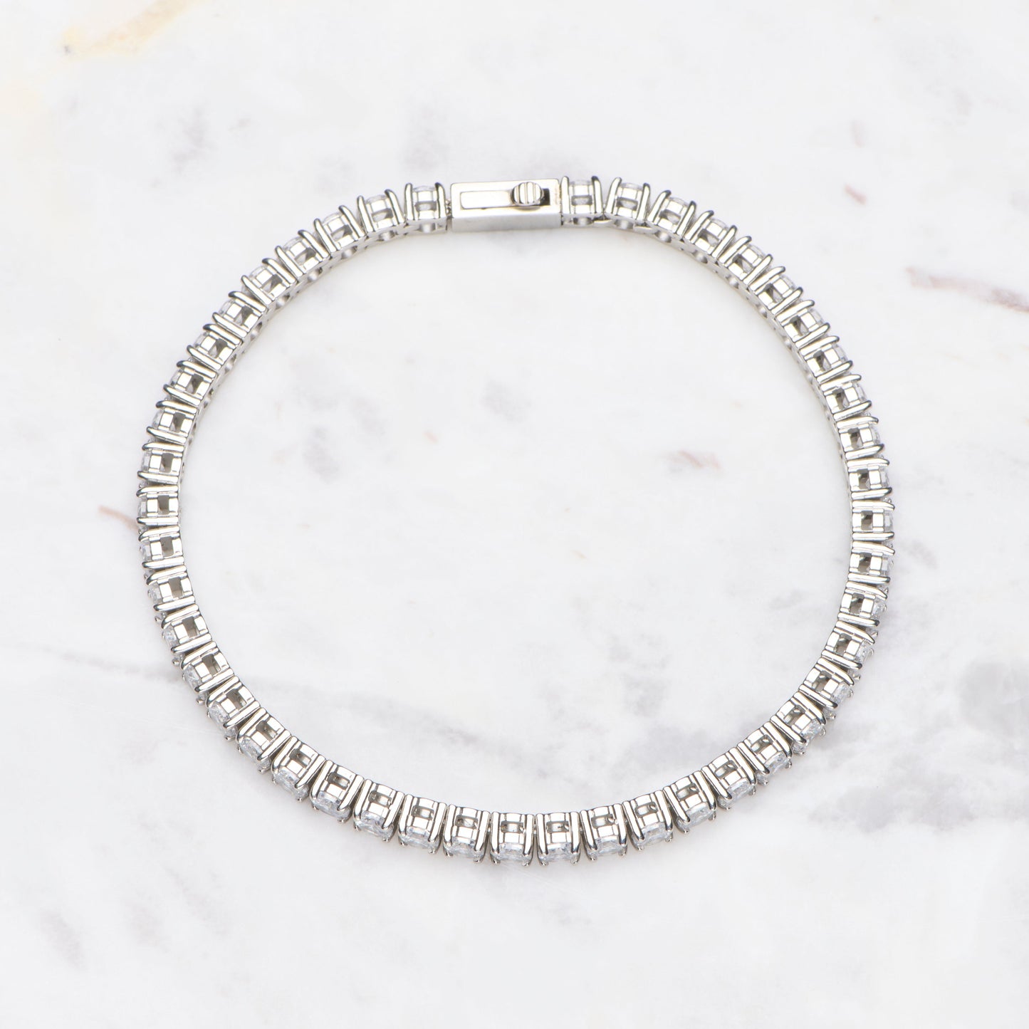 Iced Tennis Bracelet - Silver