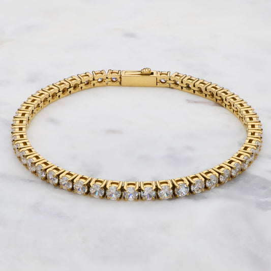 Iced Tennis Bracelet - Gold