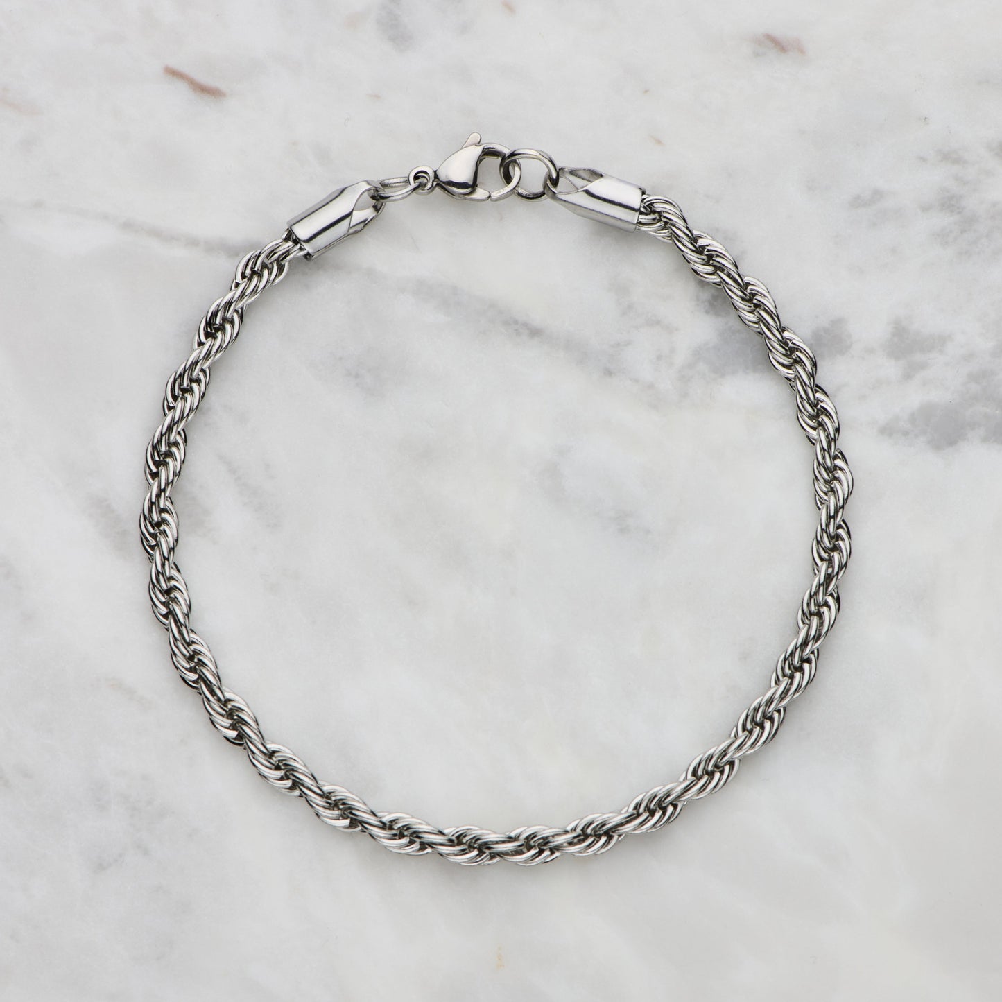 silver Rope Bracelet - 4mm