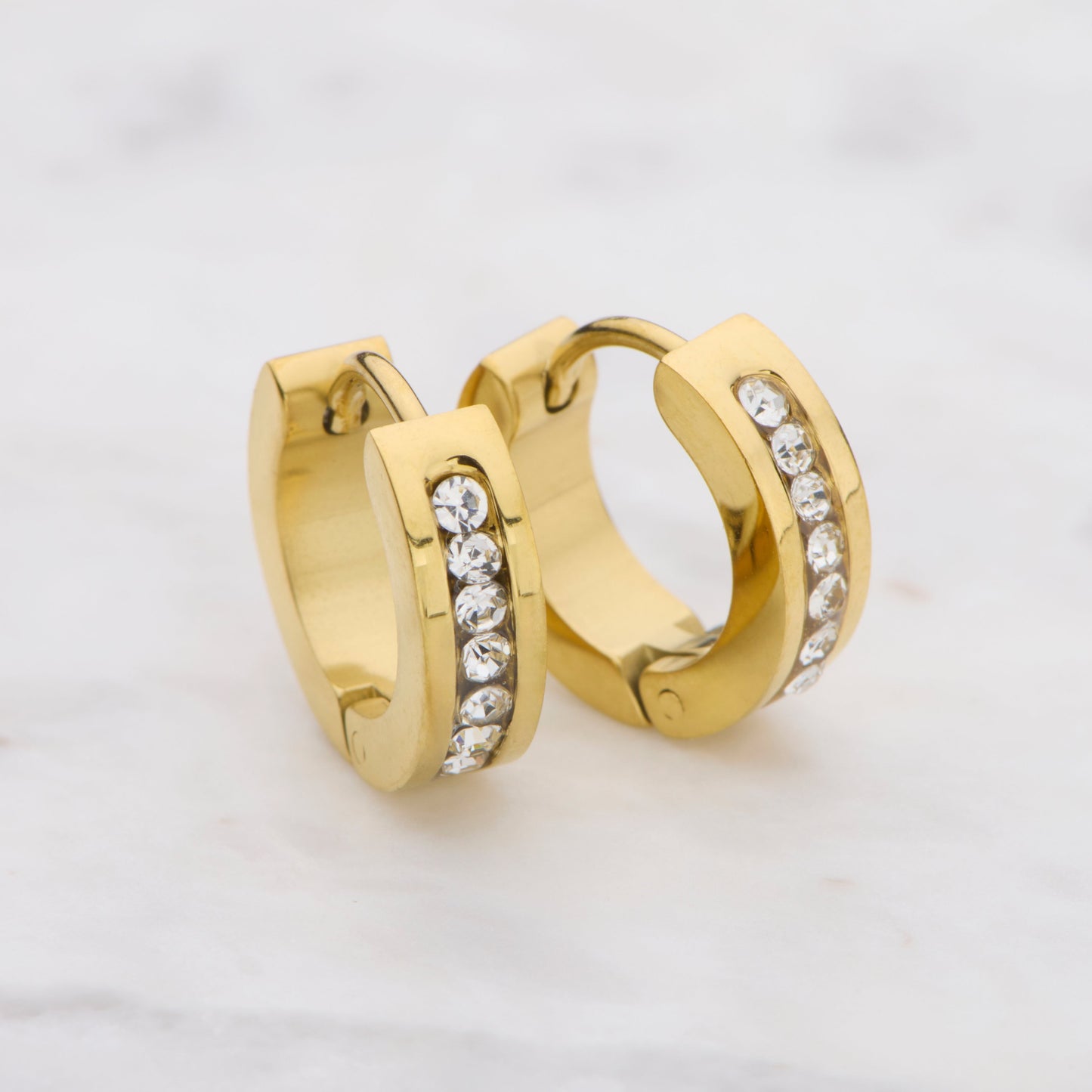 Studded Hoop - Gold