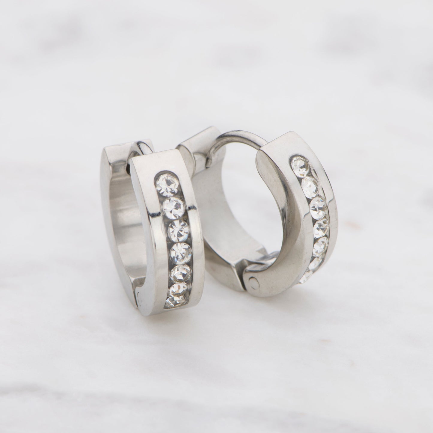 Studded Hoop - Silver