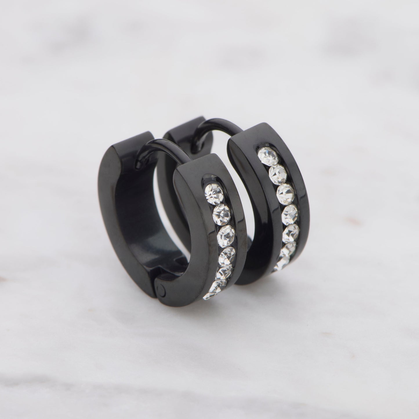 Studded Hoop - Black