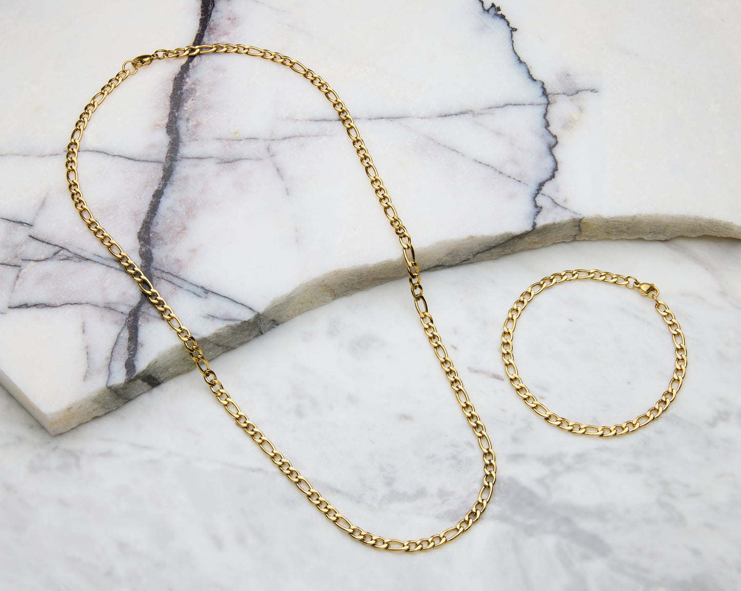 Figaro Chain Set - Gold