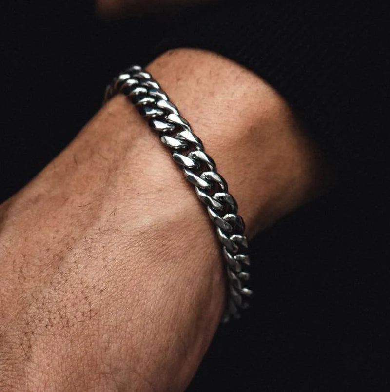 Cuban Link Bracelet silver - 8mm for mens