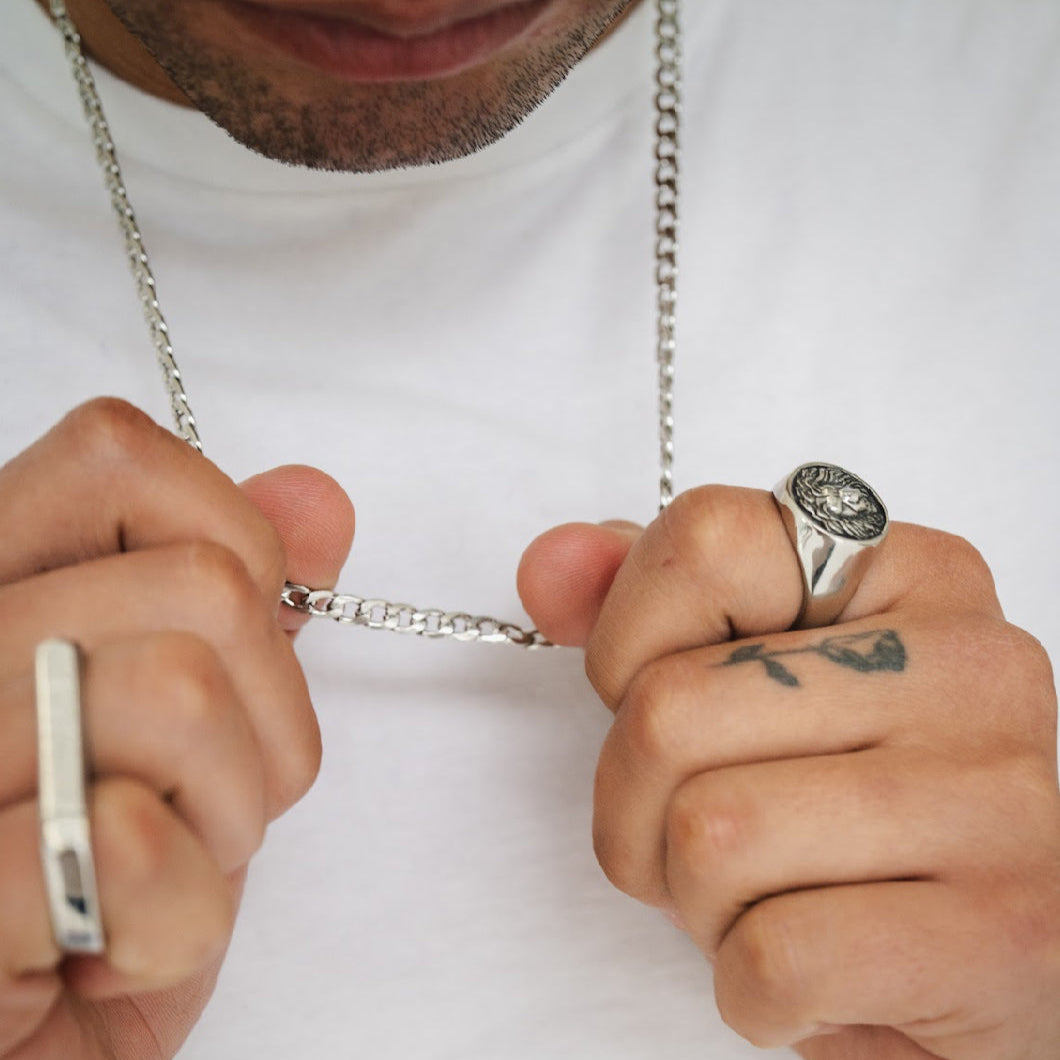 Cuban Link Chain silver - 5mm for mens