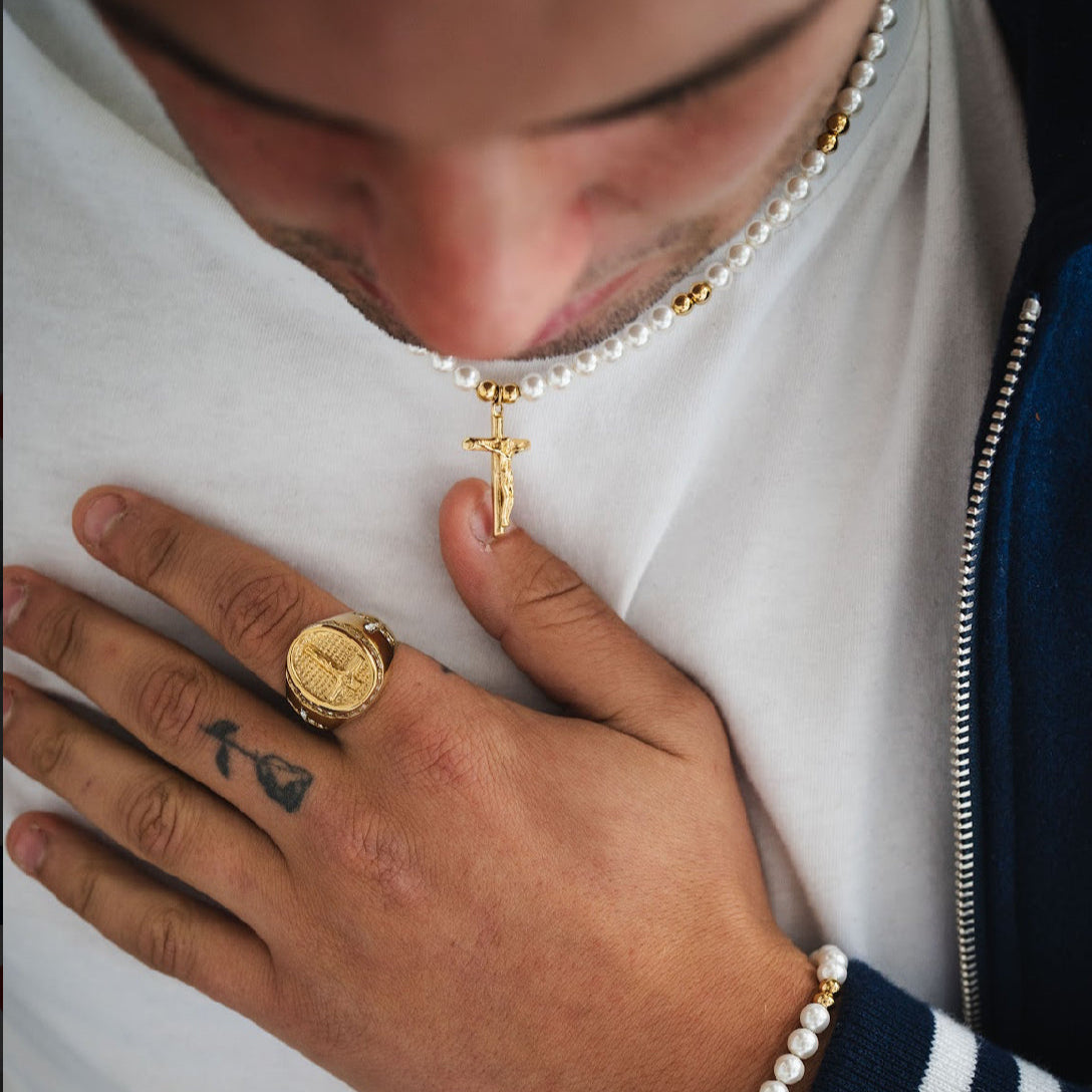 Waverley jewellery | Pearl Crucifix - Gold
