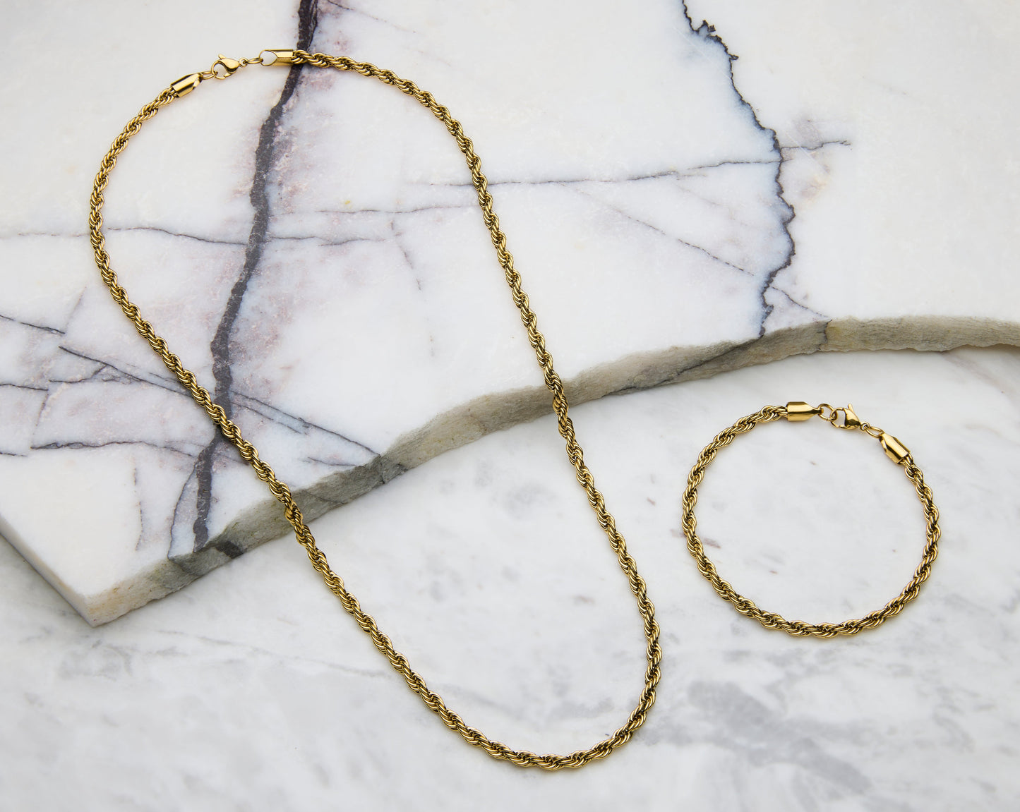 Rope gold Chain Alpha Set - Gold