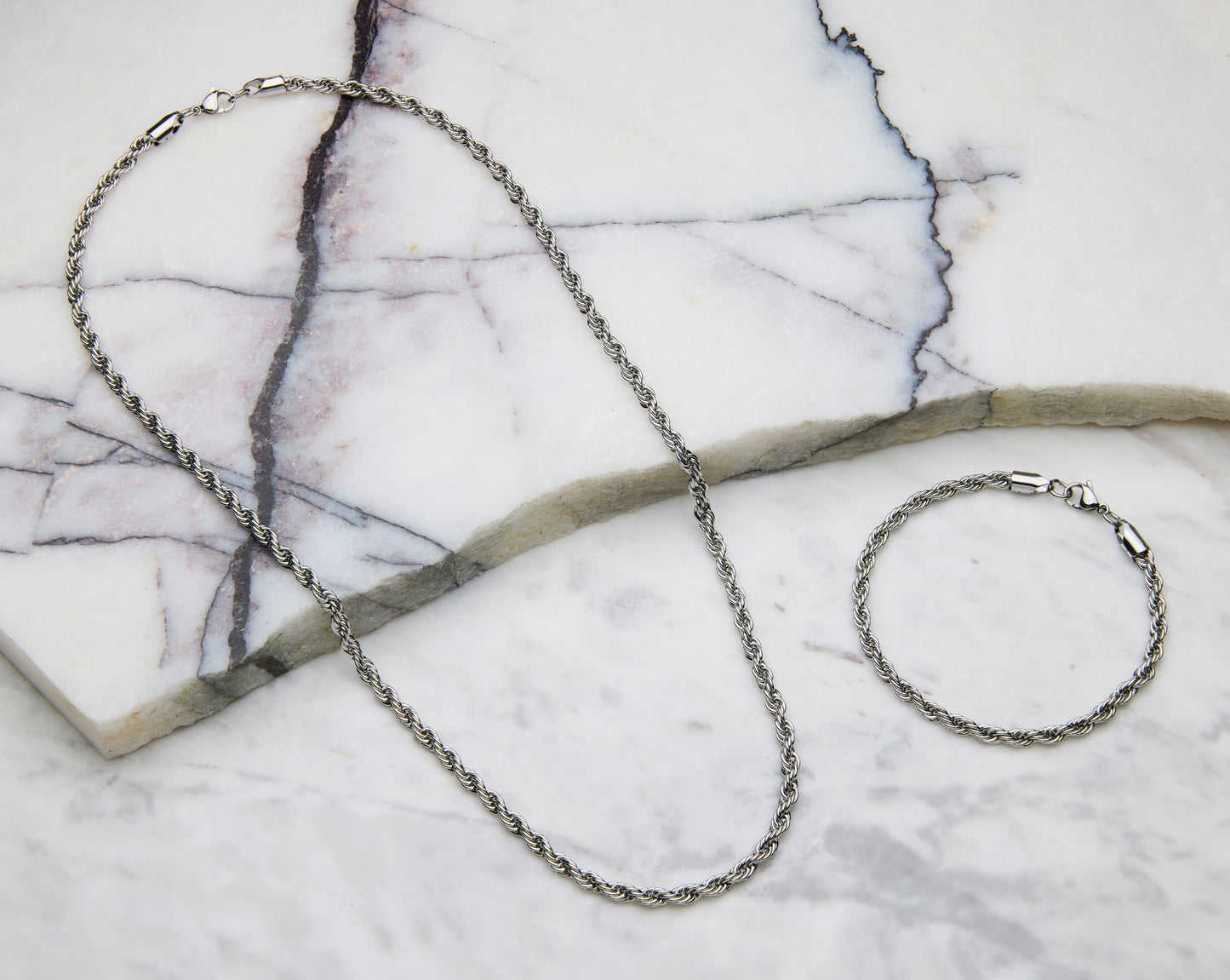 Rope silver Chain Alpha Set - Silver