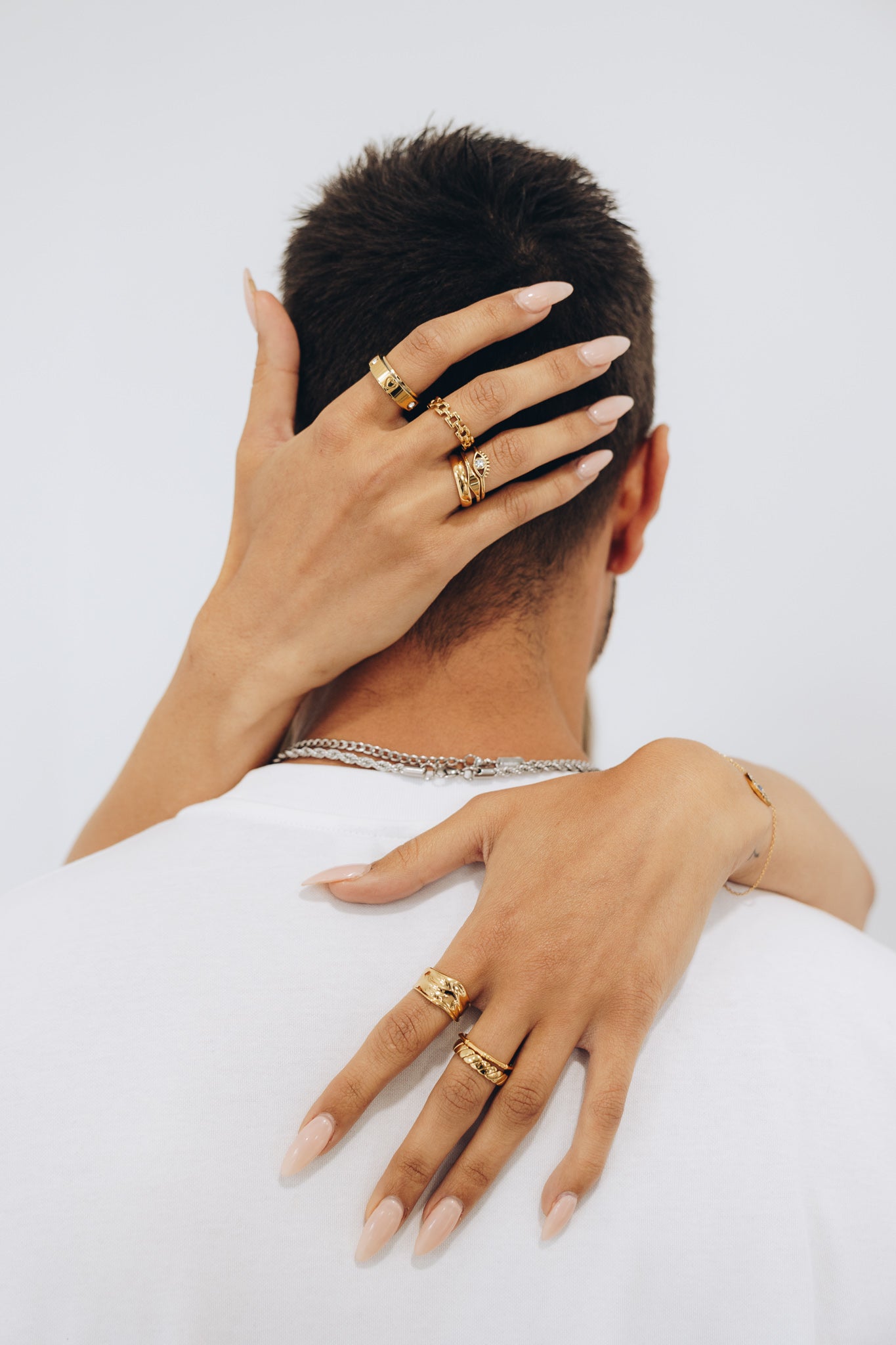 Gold Evil Eye Ring on hand – stylish protection jewellery