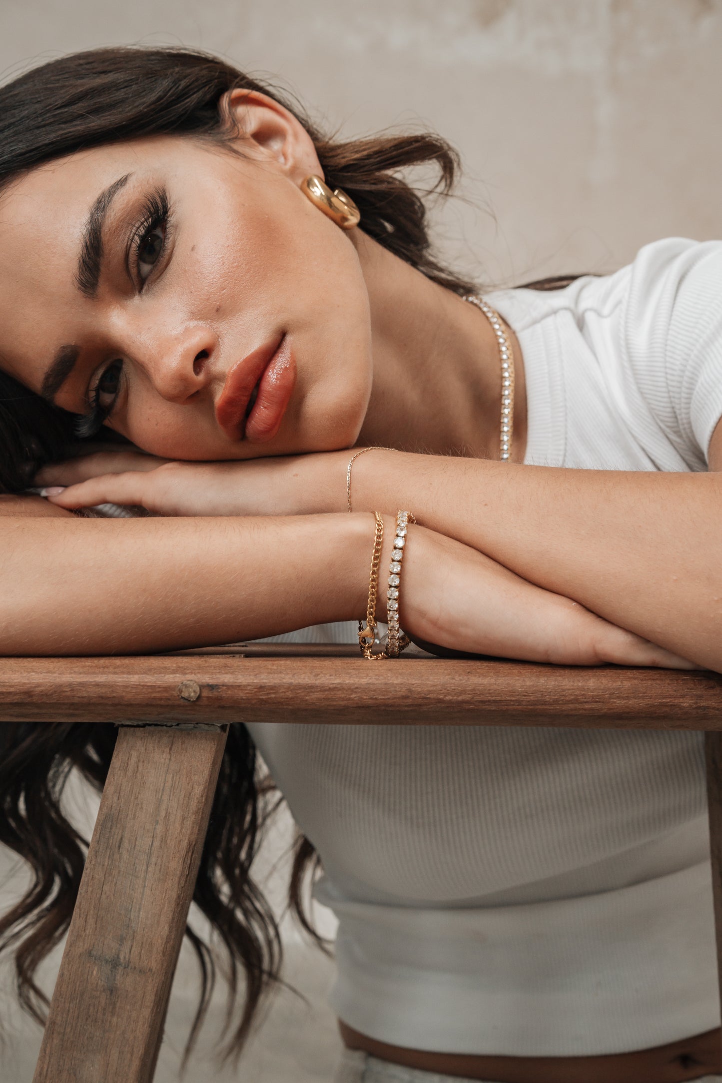 Iced Tennis Bracelet - Gold for girls