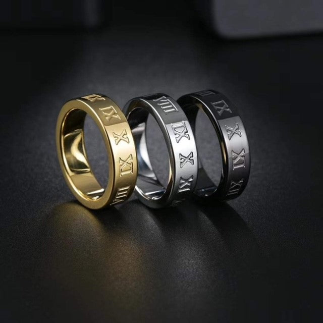 Roman 300 - Gold Ring,silver ring and black ring