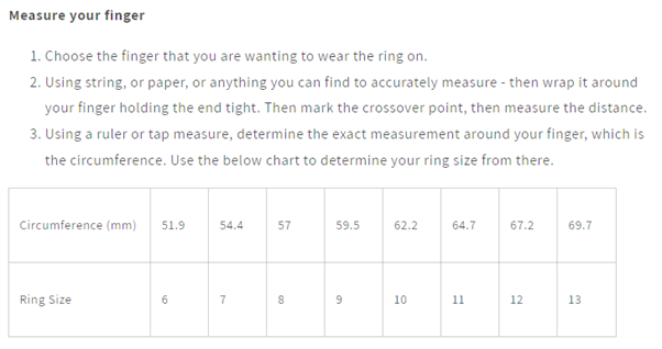 Measure your Finger | Waverley jewellery | Australia