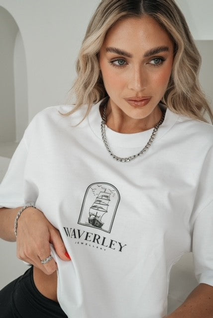 Unisex Box Tee - White Waverley jewellery