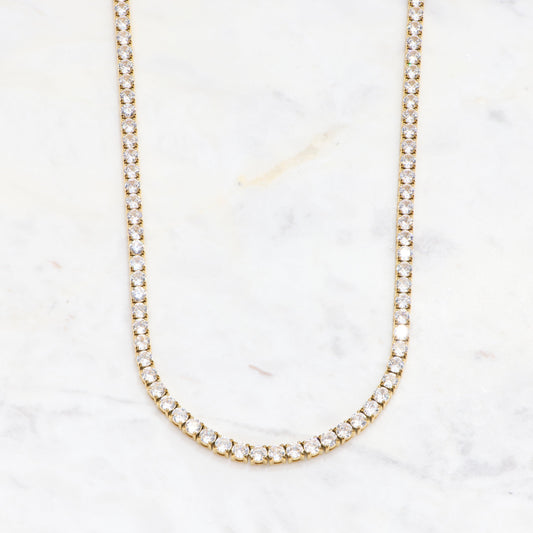 Iced Tennis Necklace - Gold