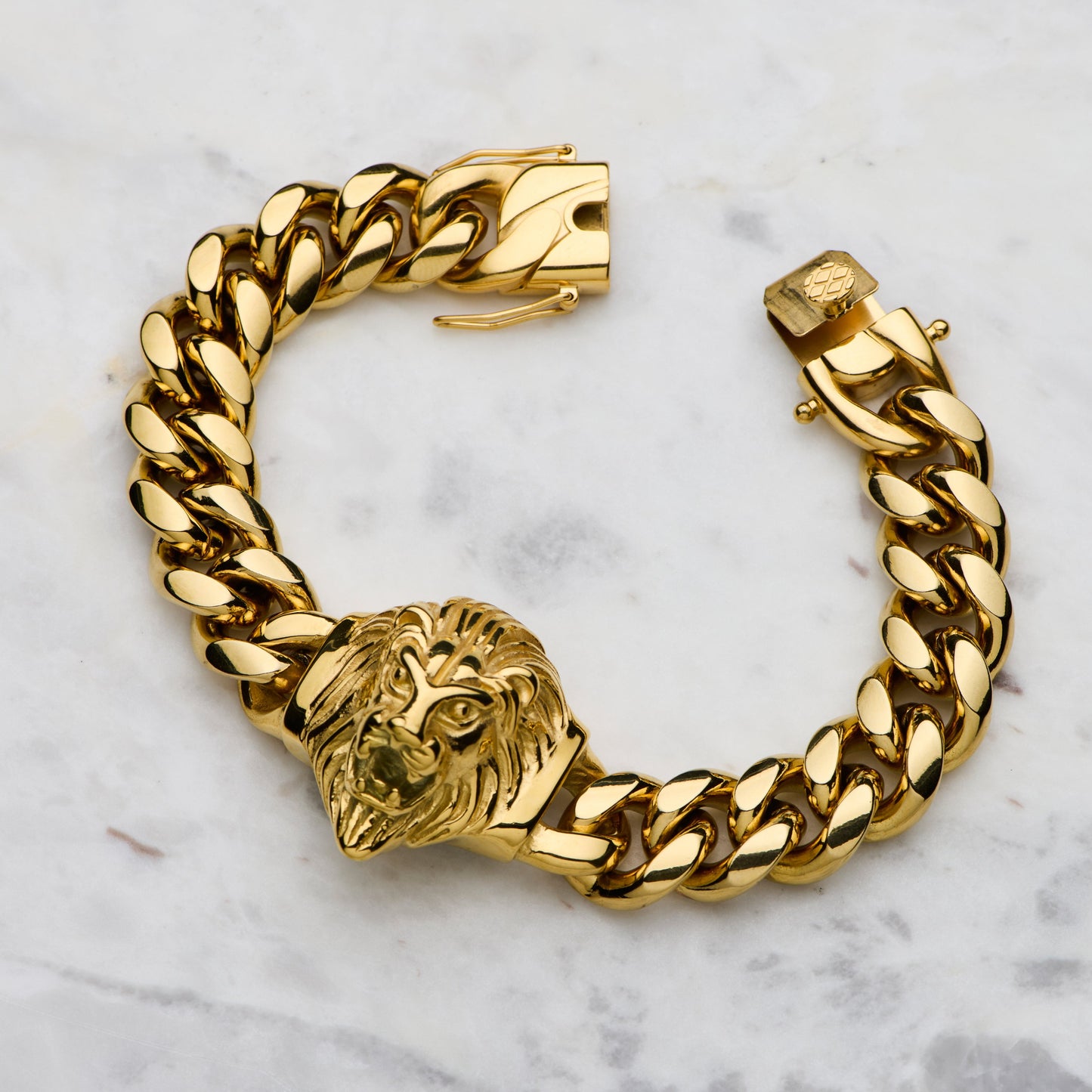 Embossed Lion Bracelet - Gold