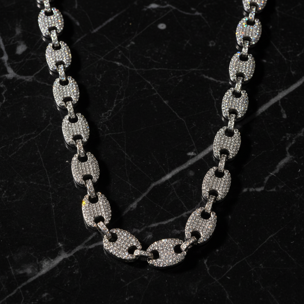 Puff Anchor Chain - Black Marble